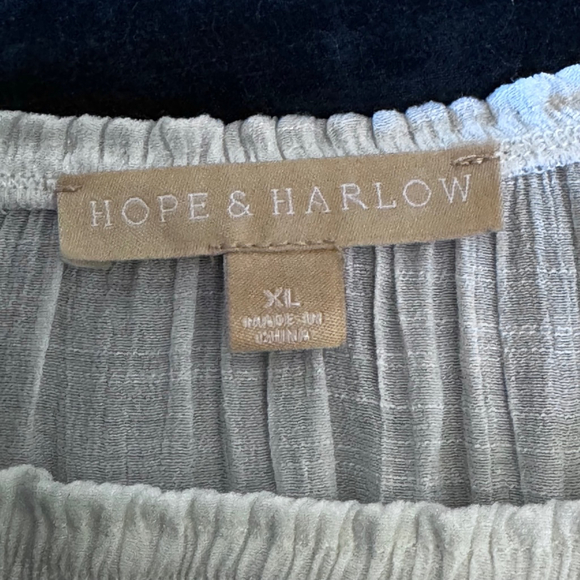 NWOT Hope & Harlow White Crochet Lace Trim Sheer Blouse XL - Off Shoulder - Picture 3 of 9